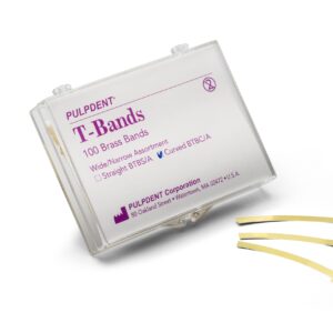 Pulpdent Matrix T Bands Curved Wide Brass 100/pk