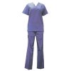 Meridian Unisex 4 Pocket Classic Scrub Top Ceil Blue Small - Image 3