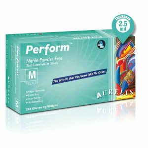 Aurelia PERFORM Soft Nitrile Powder-Free Gloves - Ultra Stretch - Finger Tip Textured - Teal