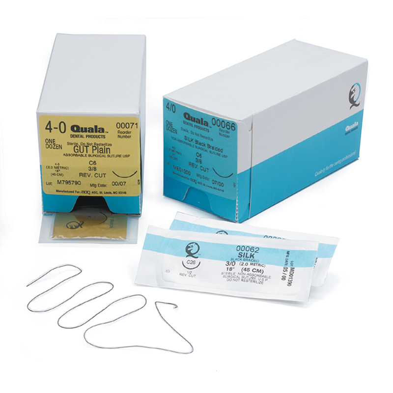Quala Sutures Nylon Black Monofilament, Reverse Cutting