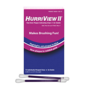 HURRIVIEW II® Two-Tone Plaque Indicating Snap-N-Go Swabs