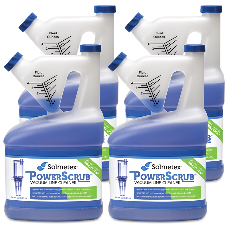 Solmetex PowerScrub Vacuum Line Cleaner- Case (4 x 64 oz Bottles)