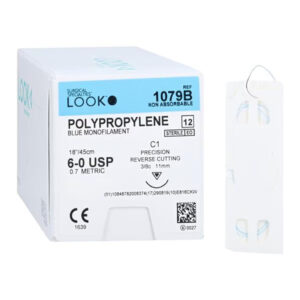 Look Sutures Polypropylene 6-0 18", C1 3/8 Circle Needle