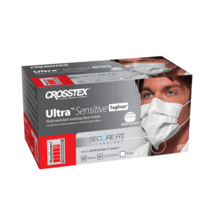 Crosstex Ultra Sensitive FogFree Earloop Mask with Secure Fit Mask Technology ASTM Level 3 White
